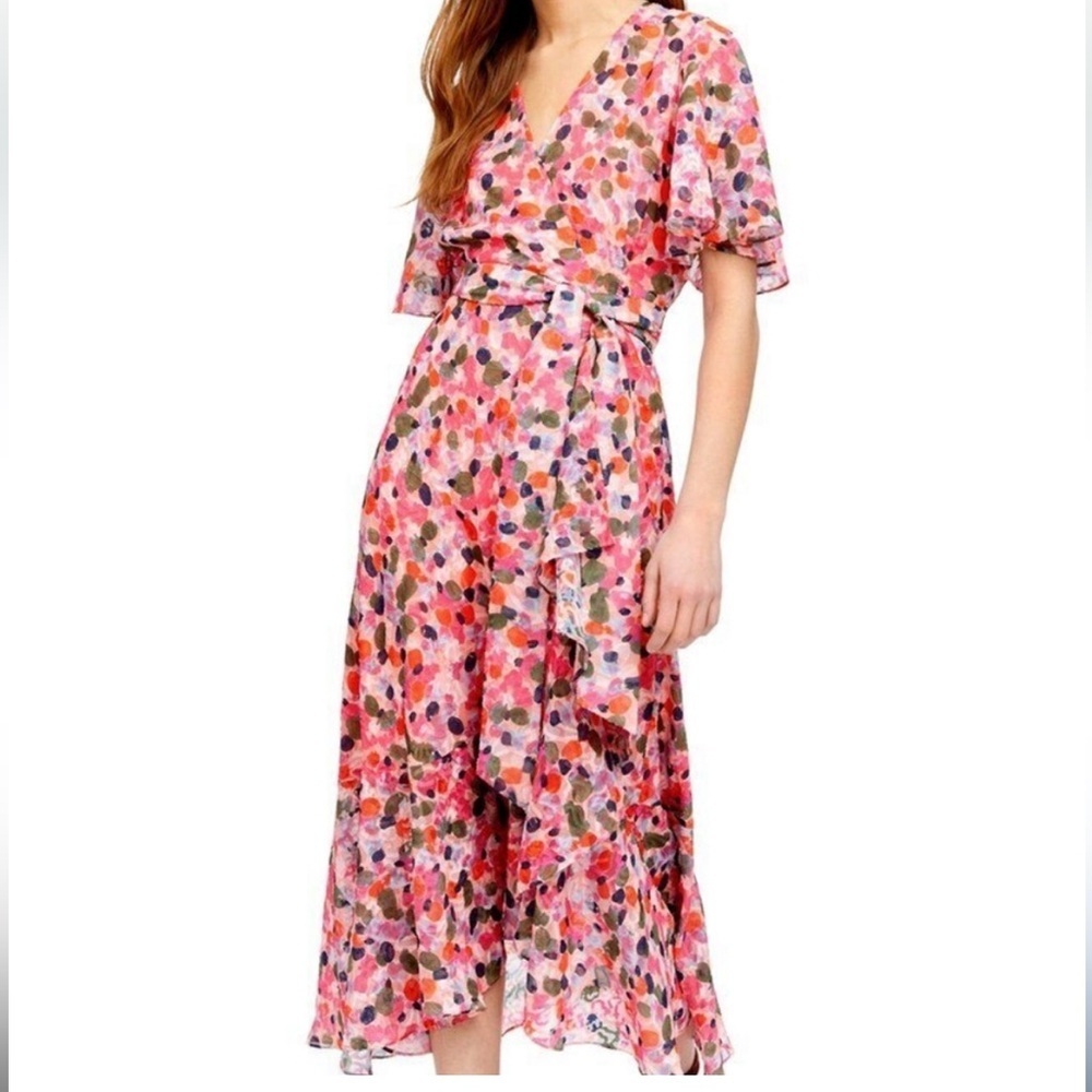 Tanya Taylor Blair’s Pink Floral Midi Dress Size 6 Party Formal Travel Vacation - Picture 1 of 8